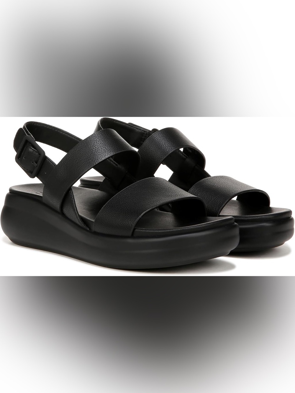 Naturalizer Coast Slingback Sandals Black Vegan Leather Size 12 Wide Width NWT